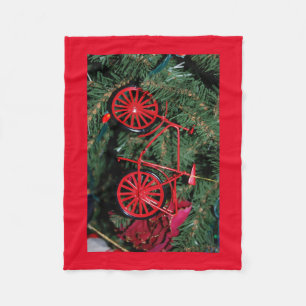 Fahrradschmuck auf einem Weihnachtsbaum Fleecedecke
