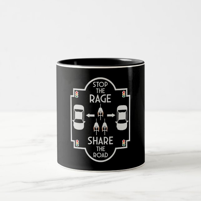 Fahrradsicherheit Zweifarbige Tasse (Mittel)