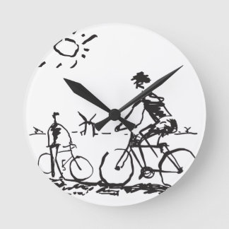 Fahrradskizze Runde Wanduhr