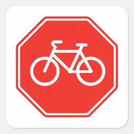 Fahrradstopp  quadratischer aufkleber