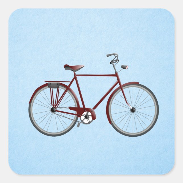 Fahrradstrecke Quadratischer Aufkleber (Vorderseite)