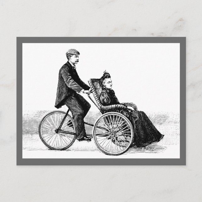 Fahrradstuhl - Vintage Viktorianische Fahrräder Postkarte (Vorderseite)