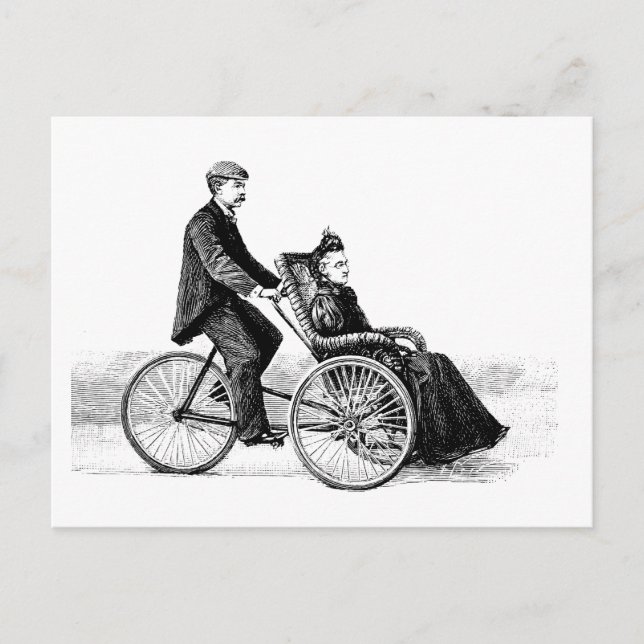 Fahrradstuhl - Vintage Viktorianische Fahrräder Postkarte (Vorderseite)