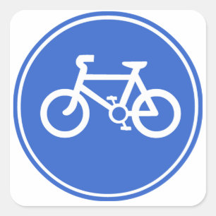 Fahrradsymbol Quadratischer Aufkleber