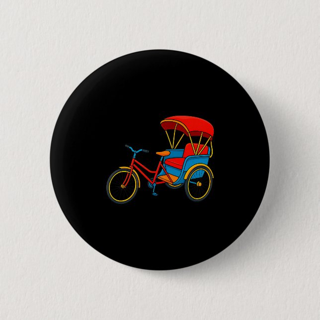 Fahrradtaxi Premium Tri-Blend Button (Vorderseite)
