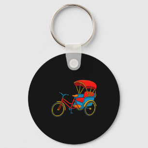 Fahrradtaxi Premium Tri-Blend Schlüsselanhänger