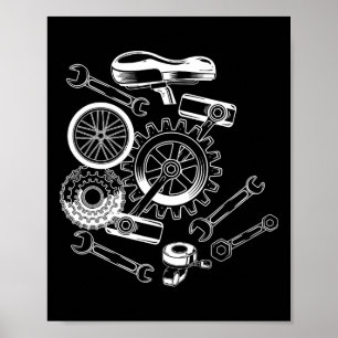 Fahrradteile Radfahren Radfahren Radsportler Mount Poster
