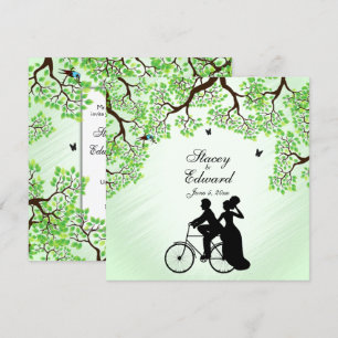 Fahrradthema Hochzeit Einladung Minte