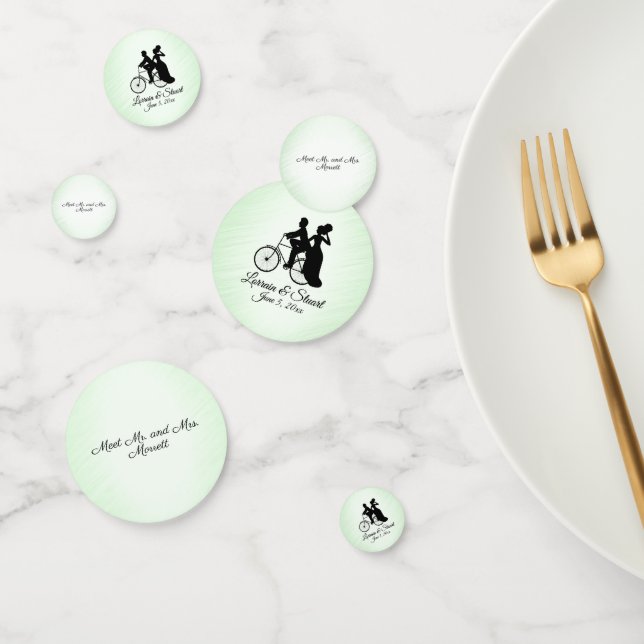 Fahrradthema Hochzeit Einladung Minte Konfetti (Gruppe)