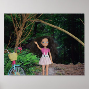 Fahrradtour in den Wald Poster