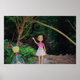 Fahrradtour in den Wald Poster