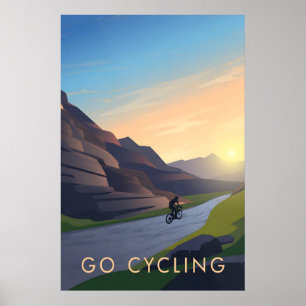 Fahrradtourismus Reiseplakat Poster