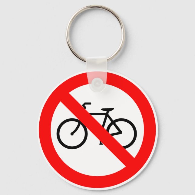 Fahrradverkehr Untersagtes Autobahnzeichen Schlüsselanhänger (Vorderseite)