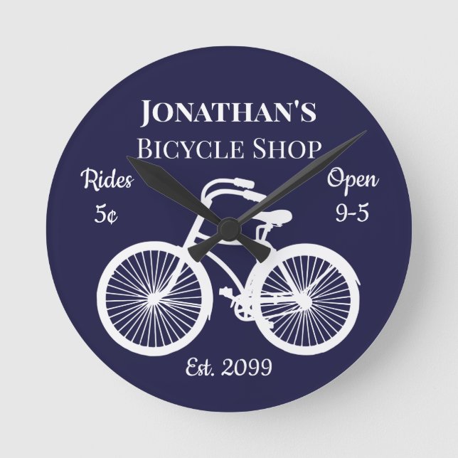 Fahrradverleih mit alter Mode 5 km Runde Wanduhr (Vorderseite)