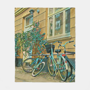 Fahrradverleihgift Cycling Painting Fleecedecke