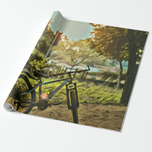 Fahrradverleihgift   Cycling Painting Geschenkpapier