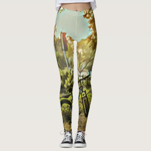 Fahrradverleihgift   Cycling Painting Leggings