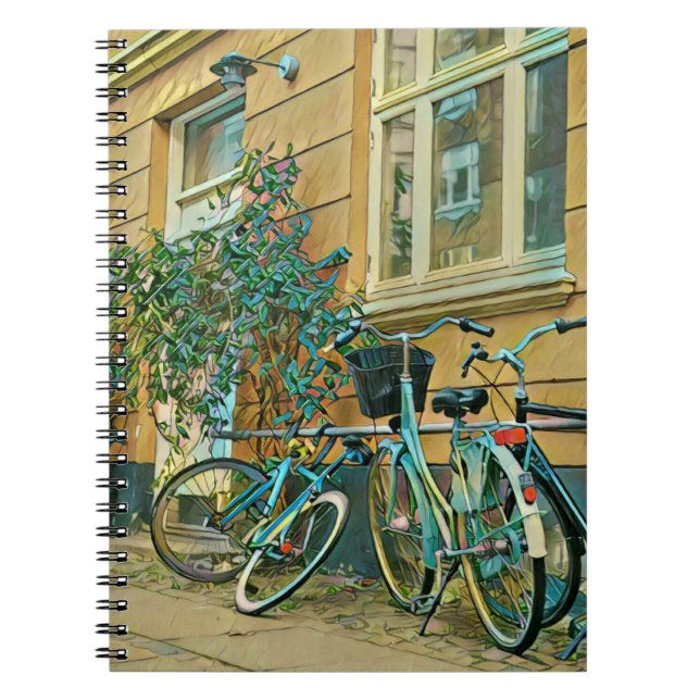 Fahrradverleihgift | Cycling Painting Notizblock (Vorderseite)