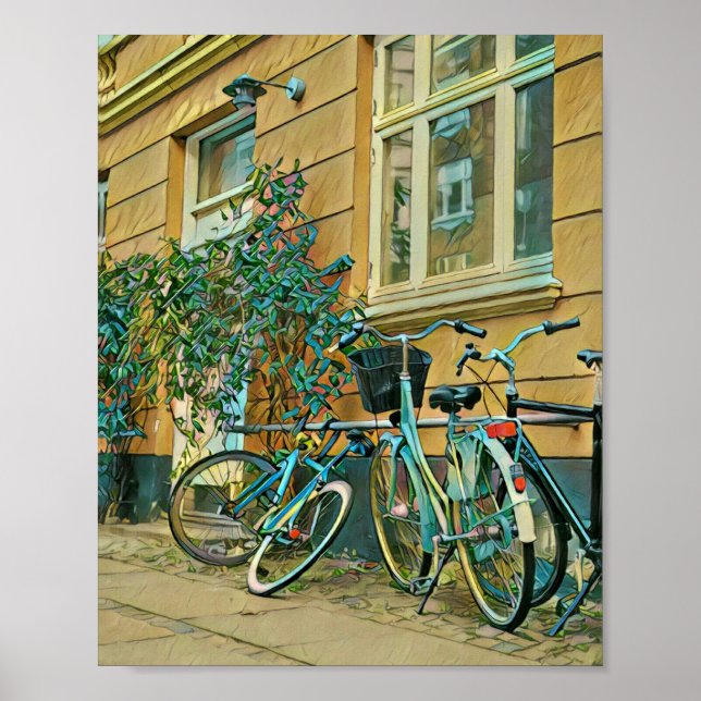 Fahrradverleihgift | Cycling Painting Poster (Vorne)
