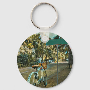 Fahrradverleihgift Cycling Painting Schlüsselanhänger