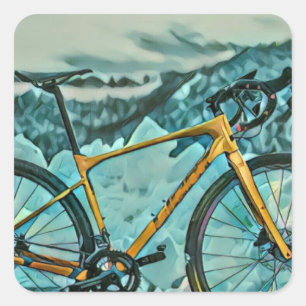 Fahrradverleihgift Quadratischer Aufkleber