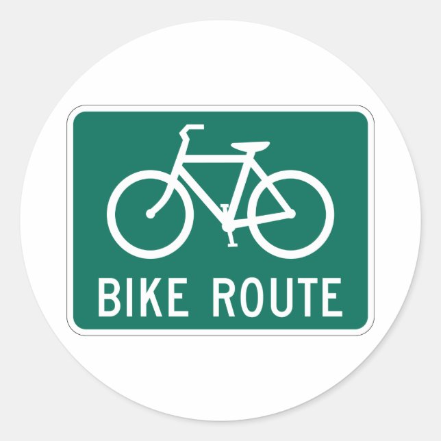 Fahrradweg Zeichen große Aufkleber (Vorderseite)