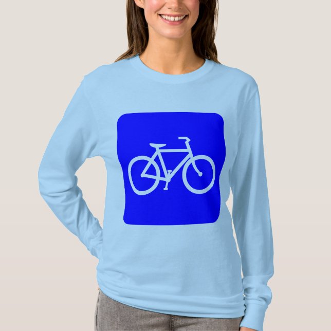 Fahrradzeichen - blau T-Shirt (Vorderseite)