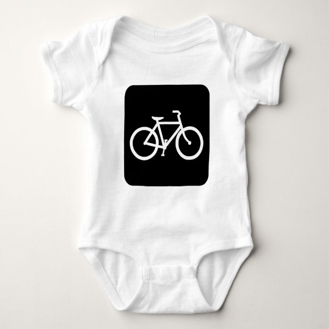 Fahrradzeichen - Schwarz Baby Strampler (Vorderseite)
