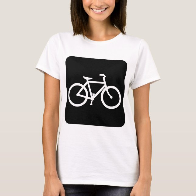 Fahrradzeichen - Schwarz T-Shirt (Vorderseite)