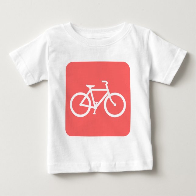 Fahrradzeichen - tropisches Rosa Baby T-shirt (Vorderseite)