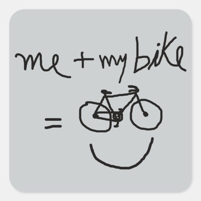 Fahrradzufriedenheit Quadratischer Aufkleber (Vorderseite)
