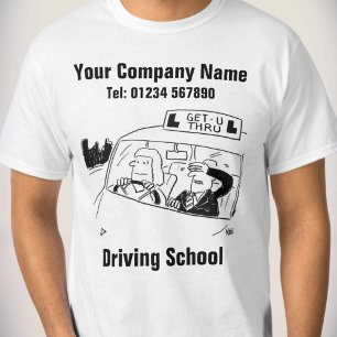 Fahrschule Cartoon zum Personalisieren T-Shirt