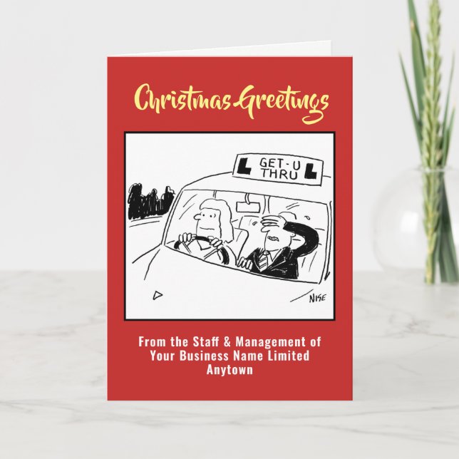 Fahrschule Fahrlehrer Weihnachtskarte Feiertagskarte (Vorderseite)