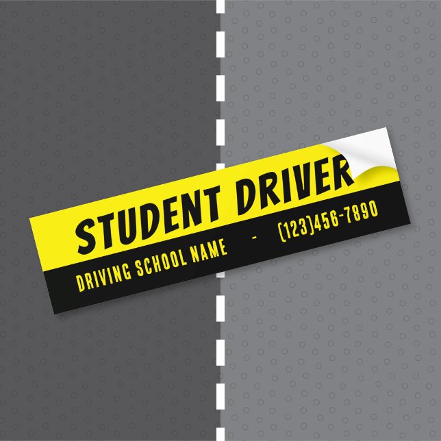 Fahrschüler | Fahrschule Aufkleber fürs Auto Autoaufkleber (Student driver bumper sticker with driving school name and phone number . )