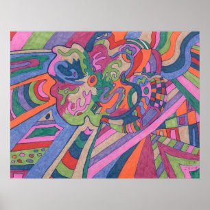 Fahrt mit dem Groovy Rainbow, abstrakt Poster