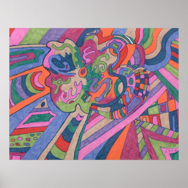 Fahrt mit dem Groovy Rainbow, abstrakt Poster (Vorne)