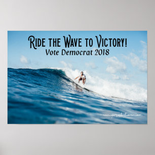 Fahrt mit der blauen Welle zum Sieg Politik Poster
