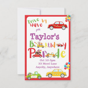 Fahrt mit der Einladungskarte zum Geburtstag