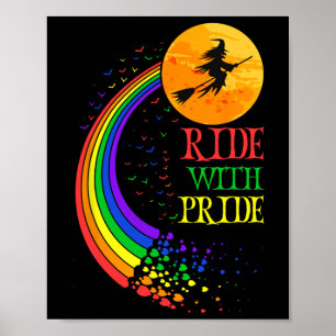 Fahrt mit der Fahne des Funny Halloween Rainbow Poster