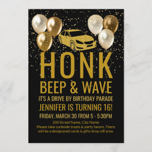 Fahrt mit der Geburtstagsparade Einladung