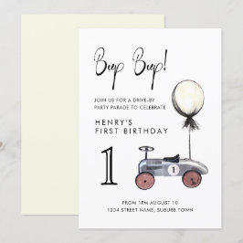 Fahrt mit der Geburtstagsparade Soziales Fernwagen Einladung