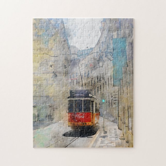 Fahrt mit der Straßenbahn - Lissabon, Portugal Puz (Vertikal)
