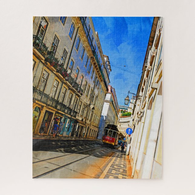 Fahrt mit der Straßenbahn - Lissabon, Portugal Puz (Vertikal)