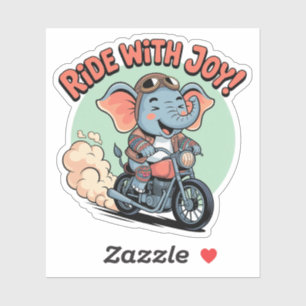 Fahrt mit Freude - Funny Tattooed Elephant Aufkleber