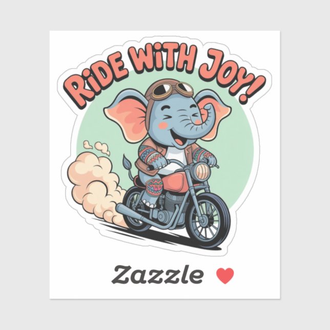 Fahrt mit Freude - Funny Tattooed Elephant Aufkleber (Blatt)