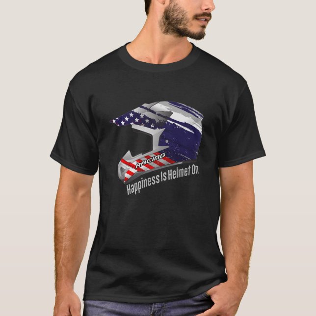 Fahrt mit Freude: Helm-On-Glück T-Shirt (Vorderseite)