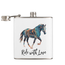 Fahrt mit Liebe Vinyl Wrapped Flask Flachmann