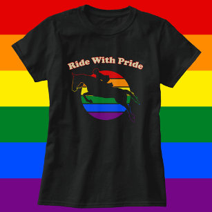 Fahrt mit Stolz - LGBTQ Retro Sunset Hunter Jumper T-Shirt