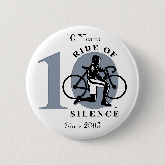 Fahrt Ruhe-des 10. jährlichen Gedenken-Knopfes Button (Vorderseite)