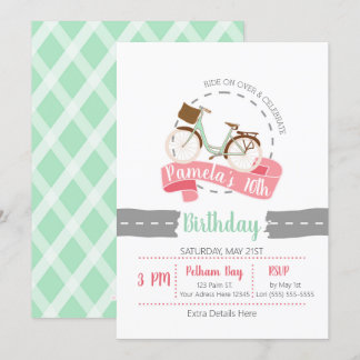 Fahrt über das Fahrrad zum Geburtstag Einladung | 